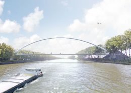 schets fietsbrug ontwerp voor brug over Amsterdam Rijnkanaal