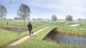 Groene brug 3D begroeide composietbrug ontwerp ipv Delft