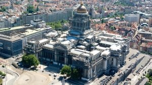 Lichtontwerp Justitiepaleis Brussel vanuit de lucht
