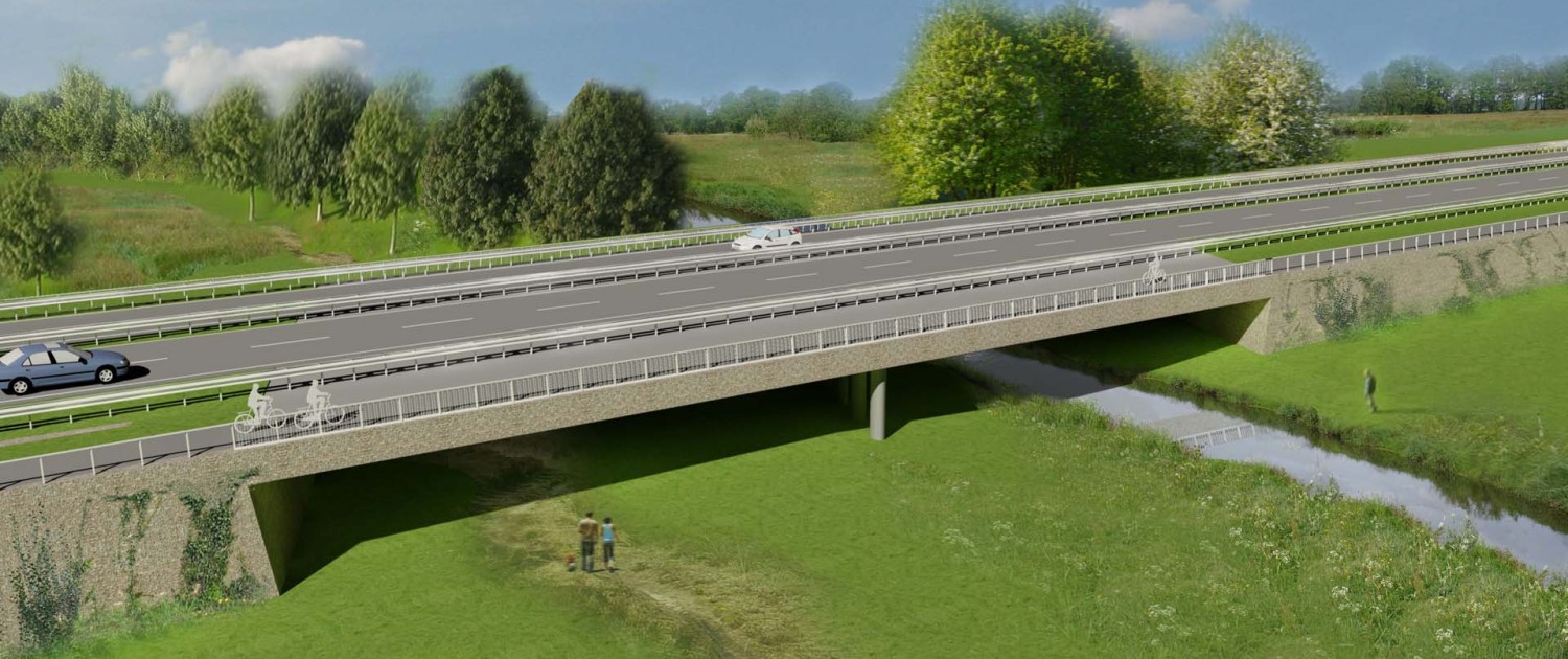 Buitenring Parkstad Limburg strakke robuuste randligger verkeersbrug