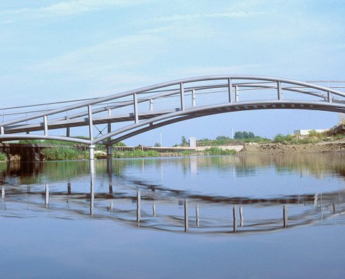 fiets- en voetgangersbruggen De Oudvaart Sneek asymmetrische constructie