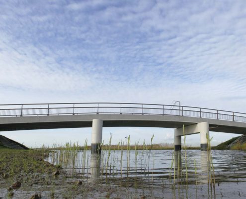 brug van brugfamillie ontpoldering Noordwaard, brugontwerp door ipv Delft