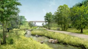 brugontwerpers voetgangersbrug beton hout esthetiek