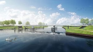 vanaf water DICHT ontwerp draaibrug Katwijk ipv Delft
