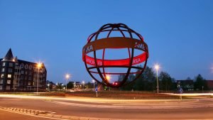 verlichting wereldbol rotonde lichtarchitectuur door ipv Delft