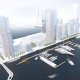 Vogelvlucht aanlegsteigers superjachten haven Rotterdam ontwerp artist impression