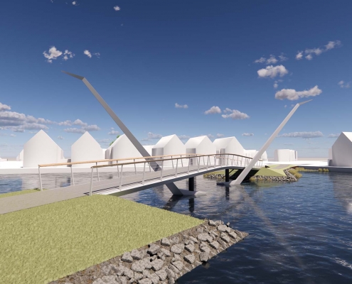 artist impression vo fietsbrug Wyldehoarne Joure